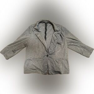 Maurices Gray Blazer with 3/4 Sleeves (Women’s Plus Size 1)